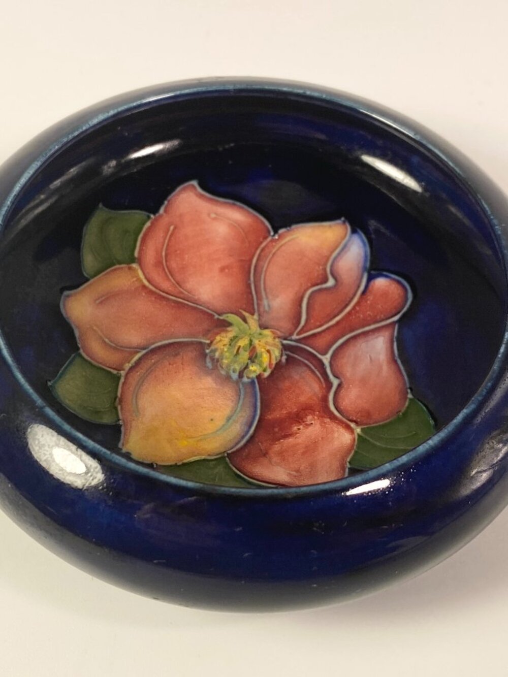 Moorcroft Pottery Clematis Small Dish Bowl 4.5" X 1.75" 1960s Signed Vintage